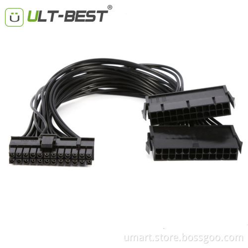 ATX 24 Pin Dual PSU Power Supply Extension Mining Cable for Computer Adaptor Cable for BTC Riser Miner 24Pin 20+4pin 30CM